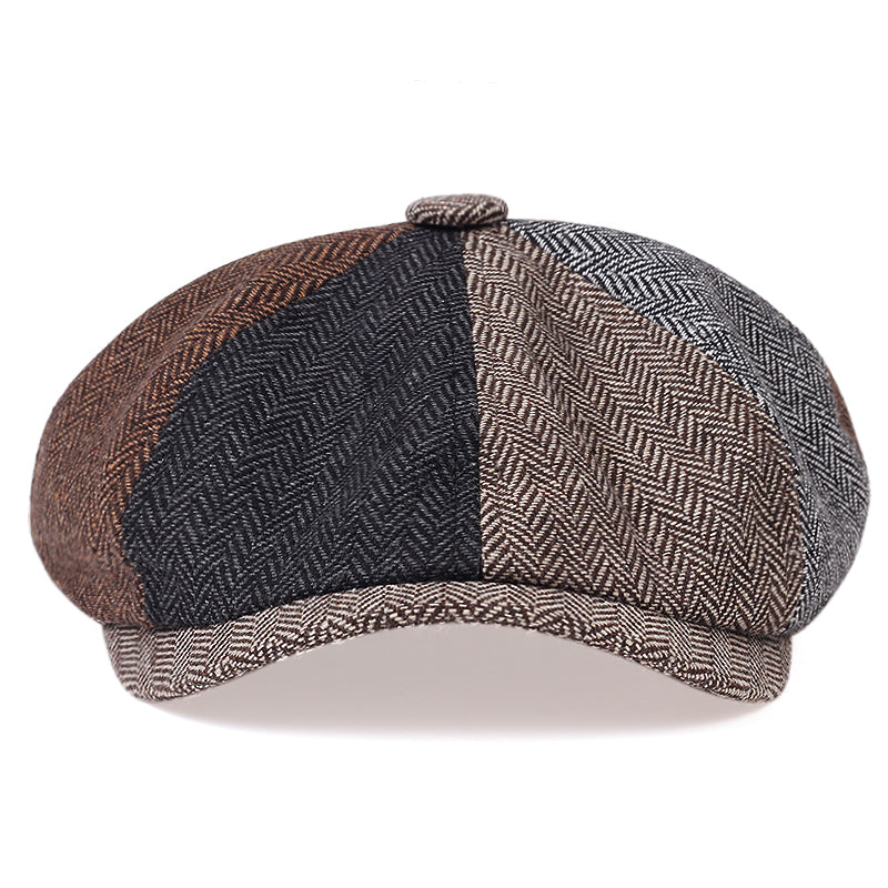 Herringbone Wool Flat Cap